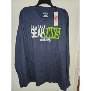 NFL Apparel Men's Seattle Seahawks Navy Cotton‎ Longsleeve 2XL NWT